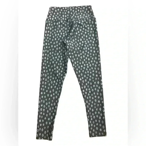 Soul by Soul Cycle Blue and White Abstract Polka Dot Leggings Size Medium - Picture 3 of 7